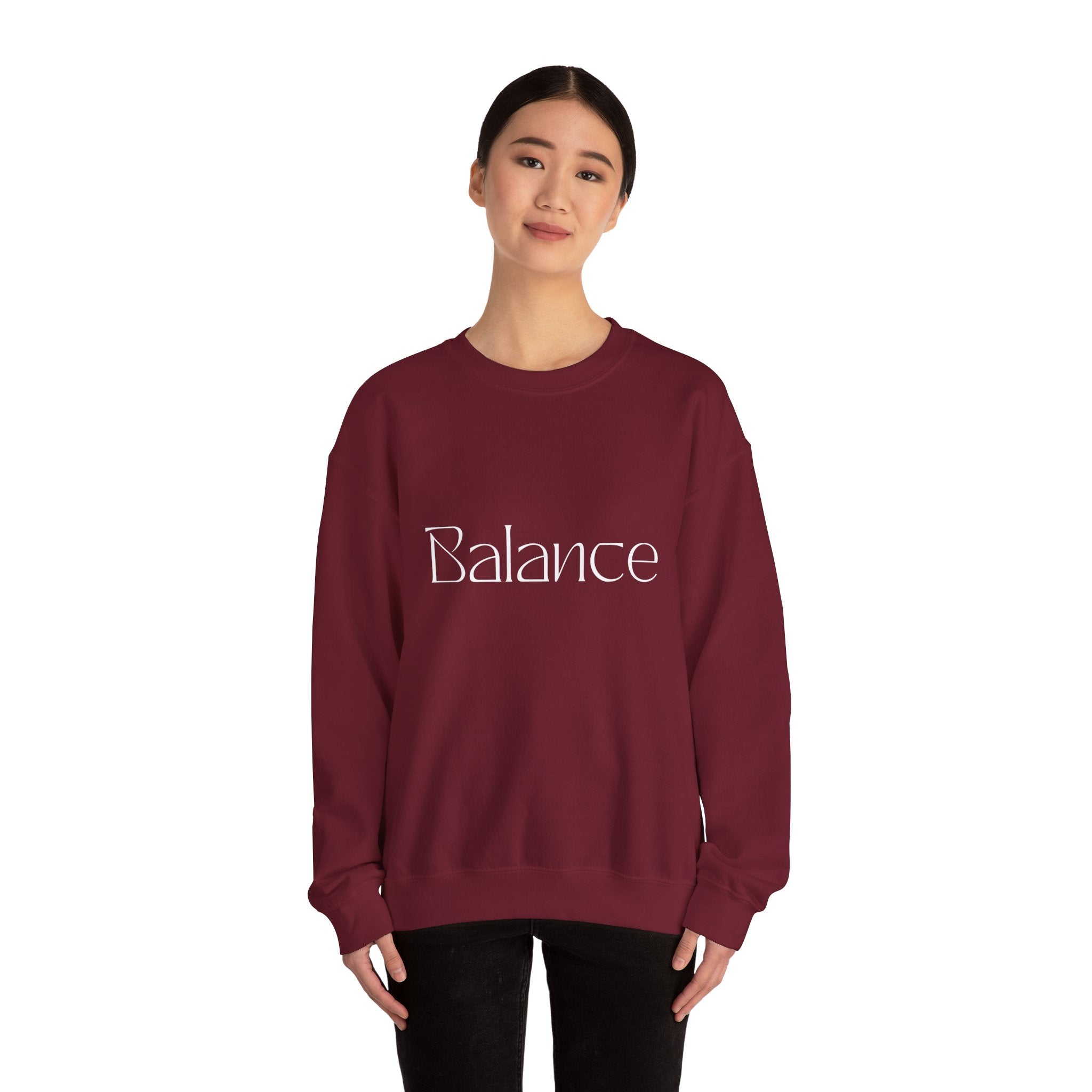 Balance Crewneck Sweatshirt — Minimal Wellness Graphic Sweatshirt