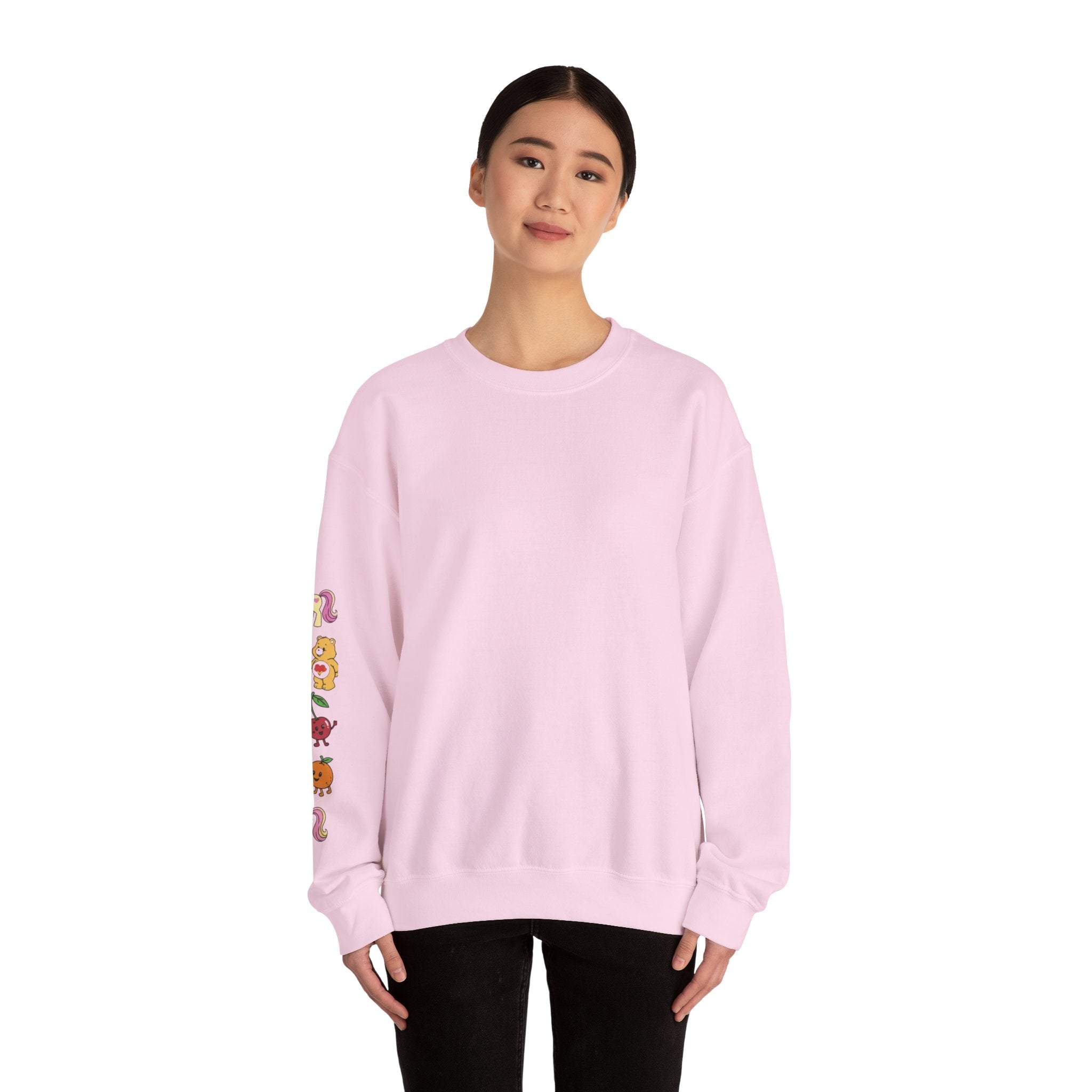 Crewneck Sweatshirt — Colorful Cute Animal Sleeve Graphic