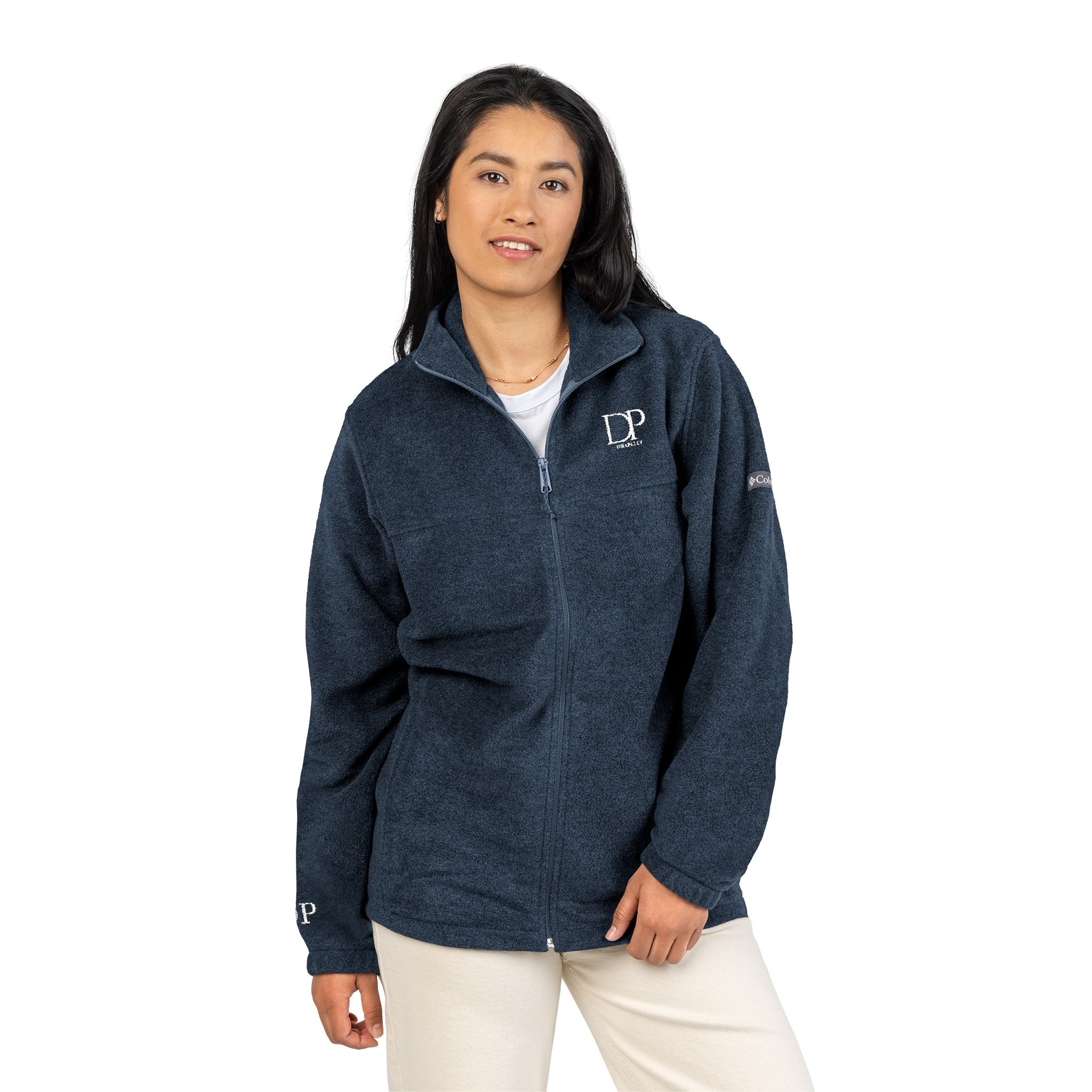 Embroidered Fleece Jacket – Cozy Columbia Zip-Up with LP Logo