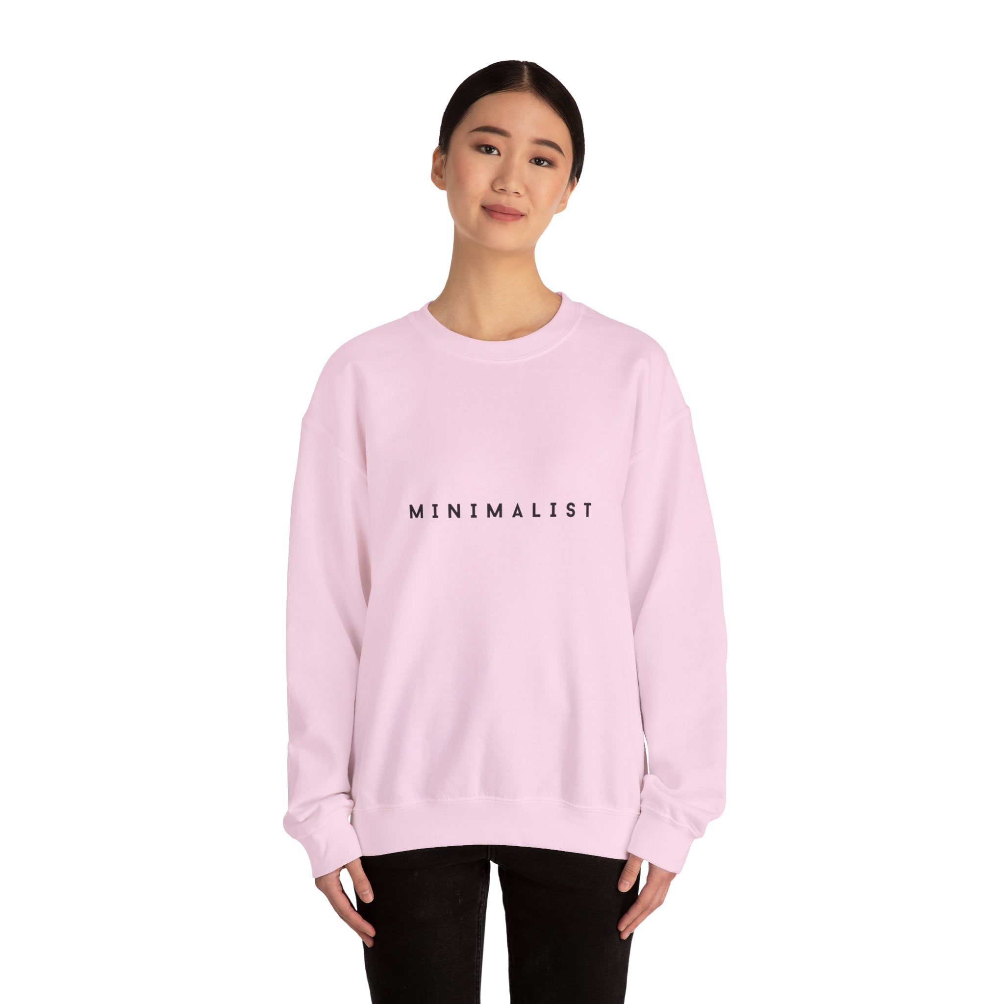 Minimalist Crewneck Sweatshirt — Simple 'MINIMALIST' Graphic Pullover