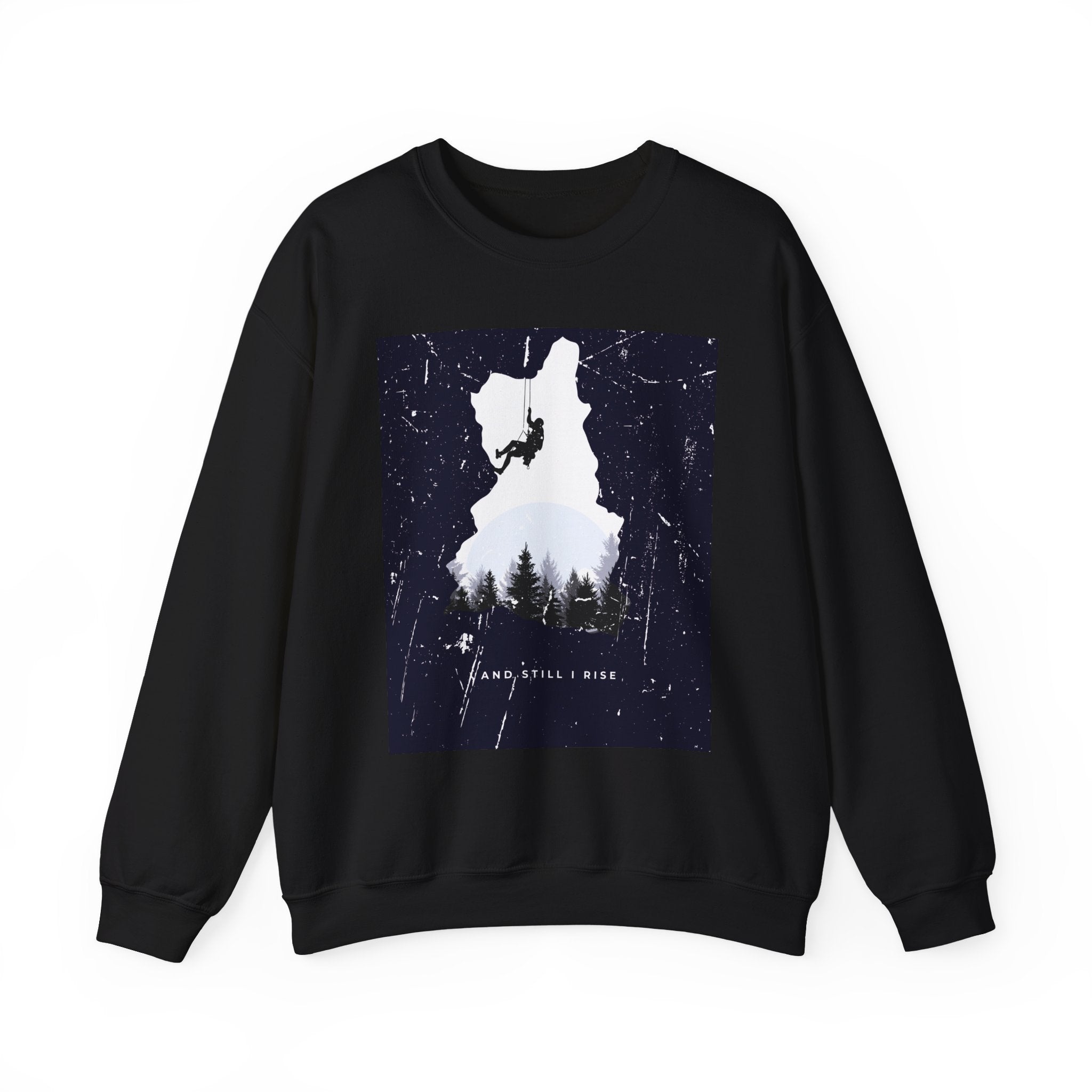 Climbing Silhouette Crewneck Sweatshirt — “Climb. Chill. Repeat.” Mountain Graphic