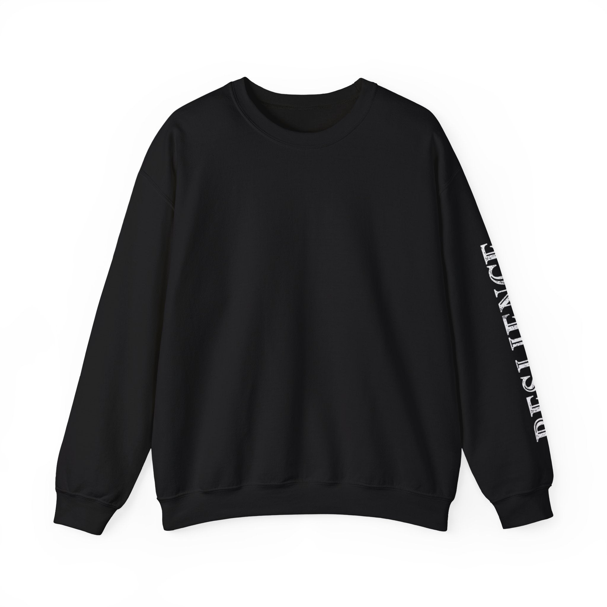 White Minimal Crewneck Sweatshirt — Subtle Sleeve Text Casual Pullover