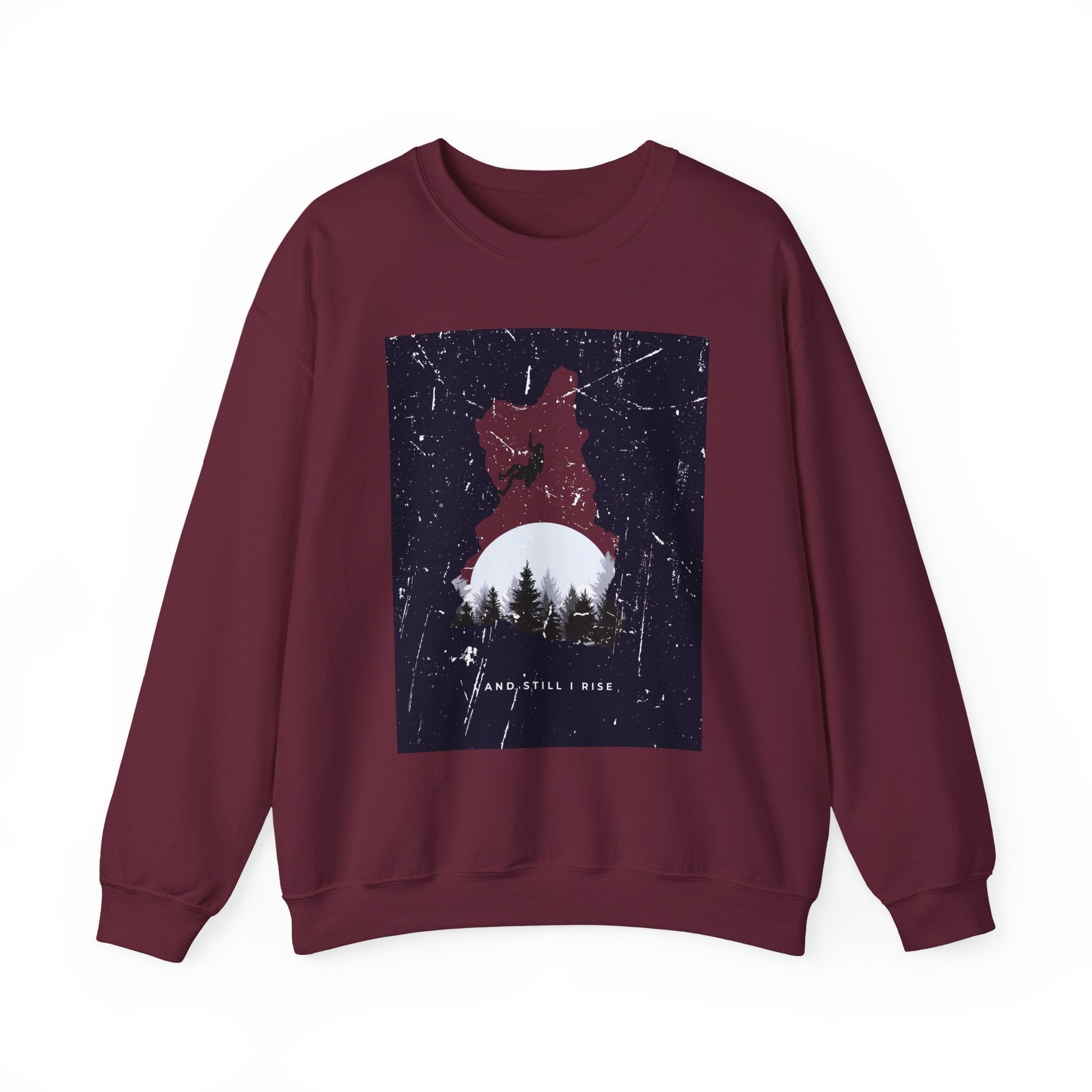 Adventure Snowboarder Graphic Sweatshirt — 'Find Your Wild' Mountain Crewneck