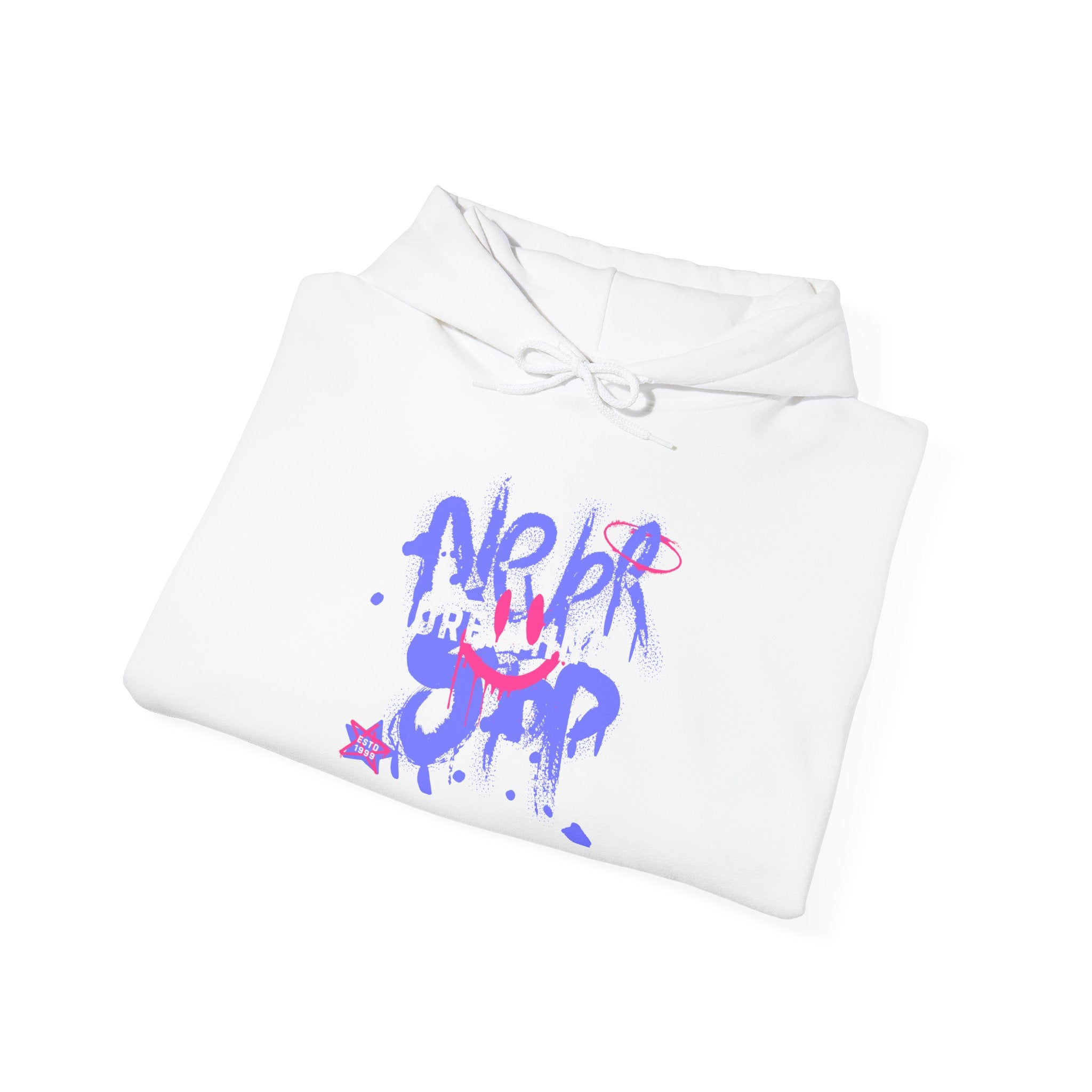 Graffiti Smile Hoodie — Playful Drip Streetwear Pullover