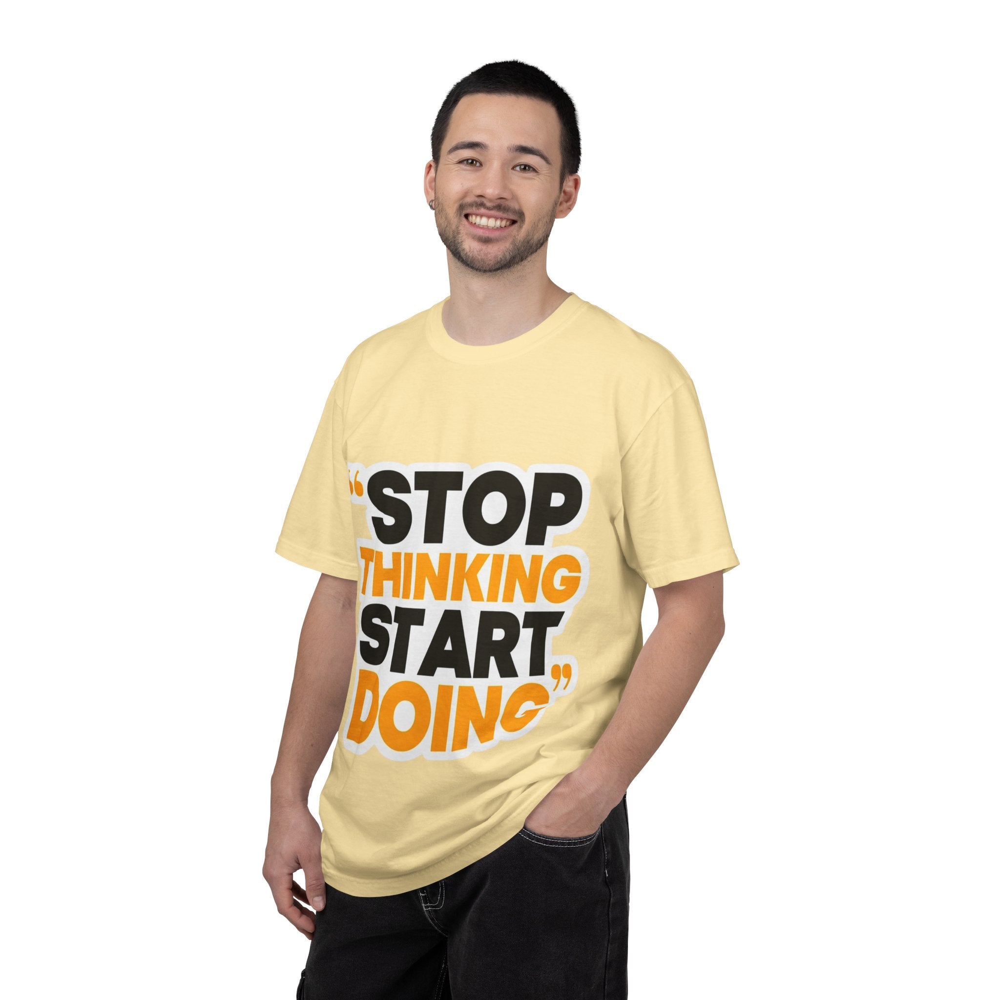 Motivational Tee - "Stop Thinking Start Doing" Graphic T-Shirt