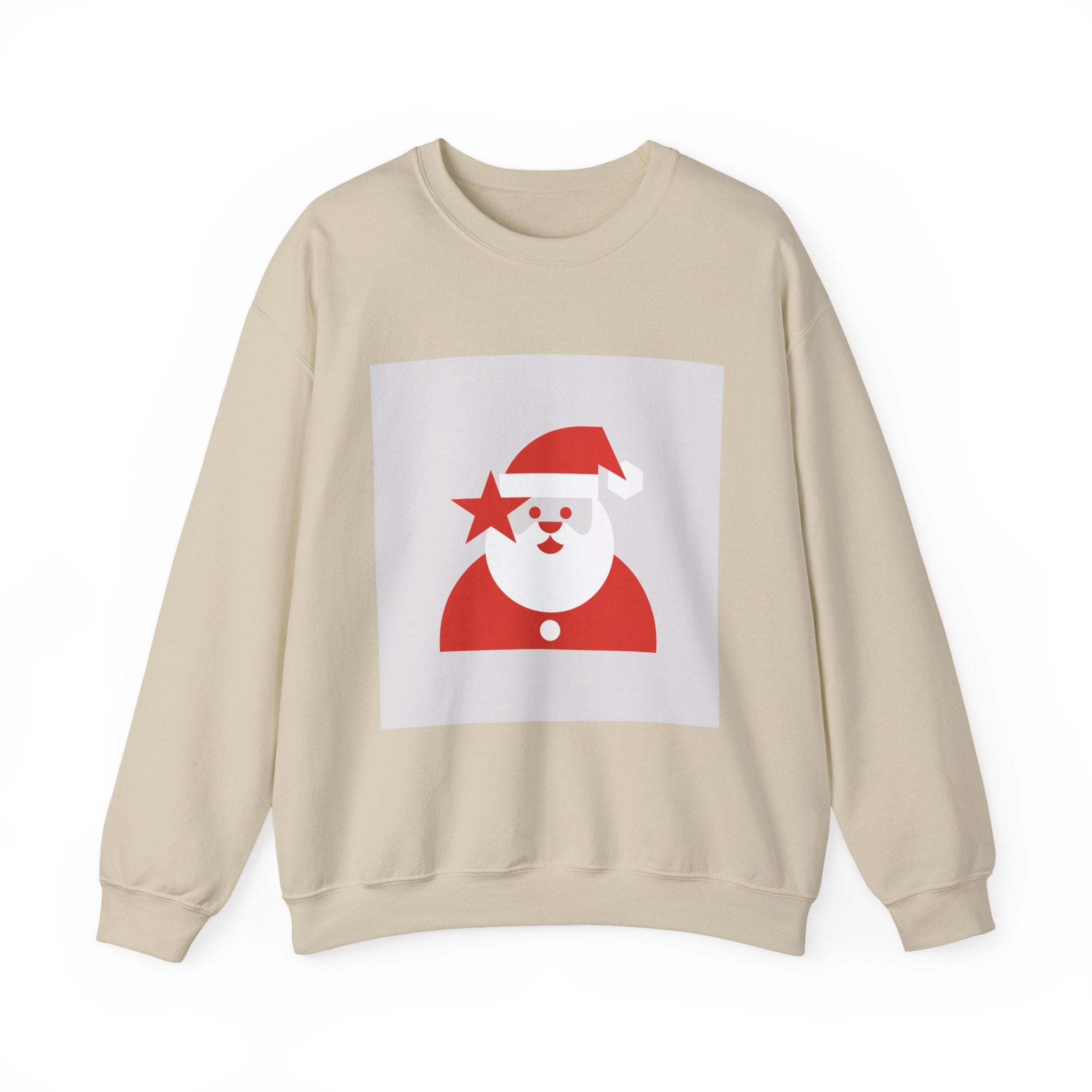 Minimal Santa Graphic Sweatshirt | Modern Santa, Geometric Holiday Crewneck