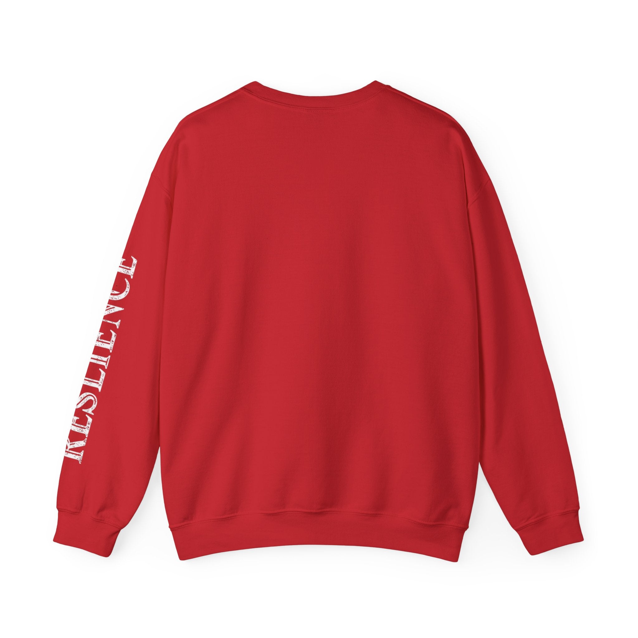 White Minimal Crewneck Sweatshirt — Subtle Sleeve Text Casual Pullover
