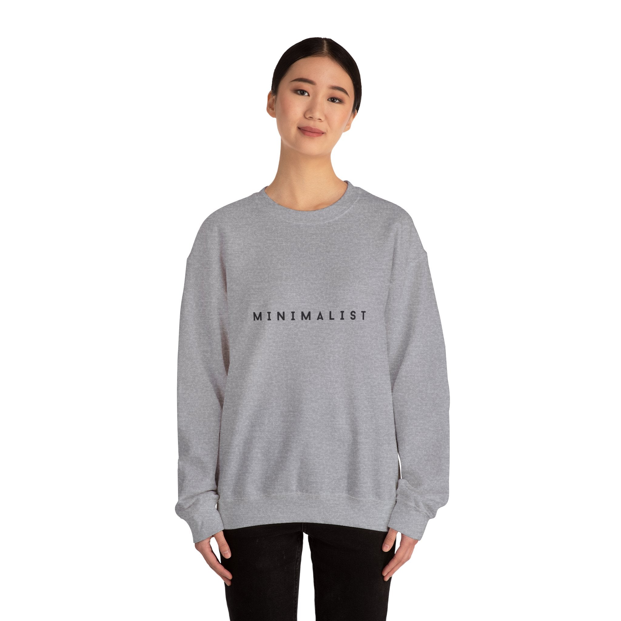 Minimalist Crewneck Sweatshirt — Simple 'MINIMALIST' Graphic Pullover
