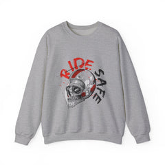 Ride Safe Skull Sweatshirt – Motorcycle Helmet Graphic Crewneck