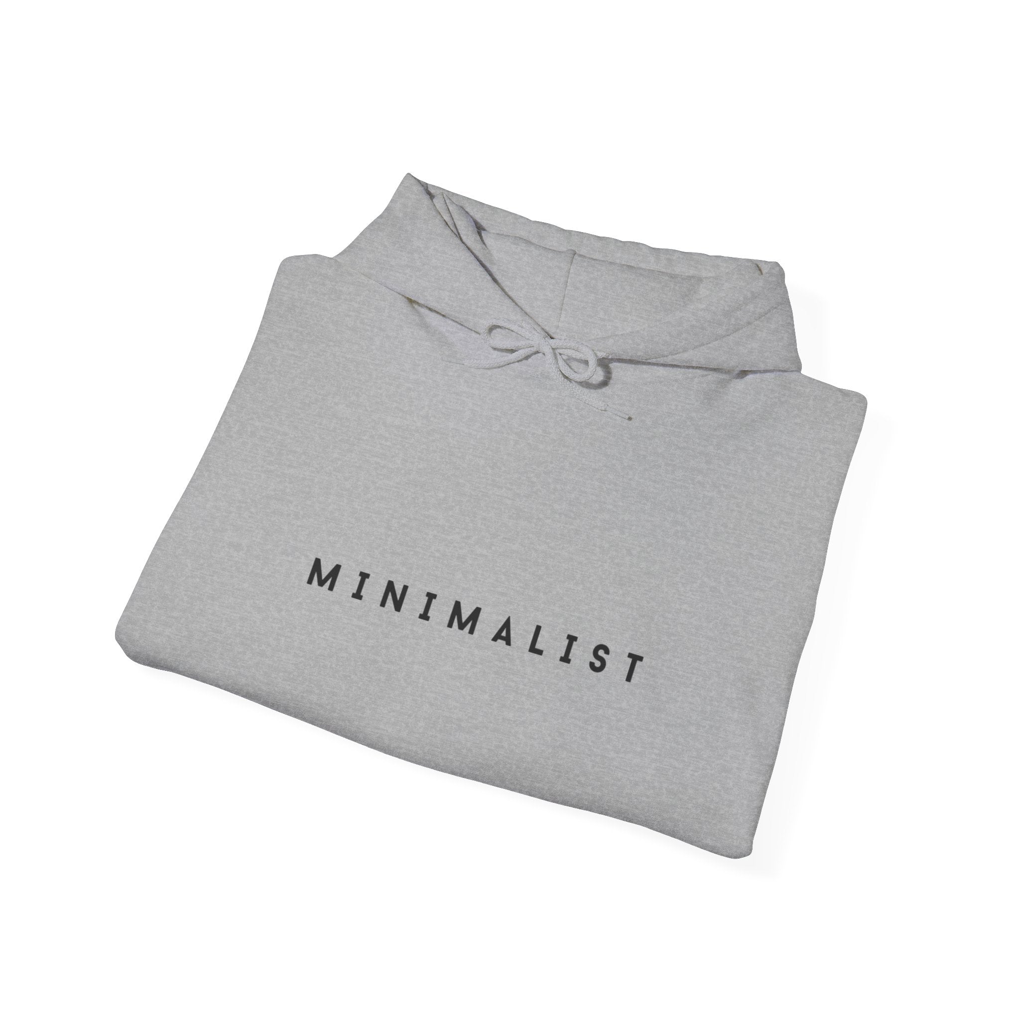 Minimalist Hoodie — Clean White 'MINIMALIST' Graphic Hooded Sweatshirt