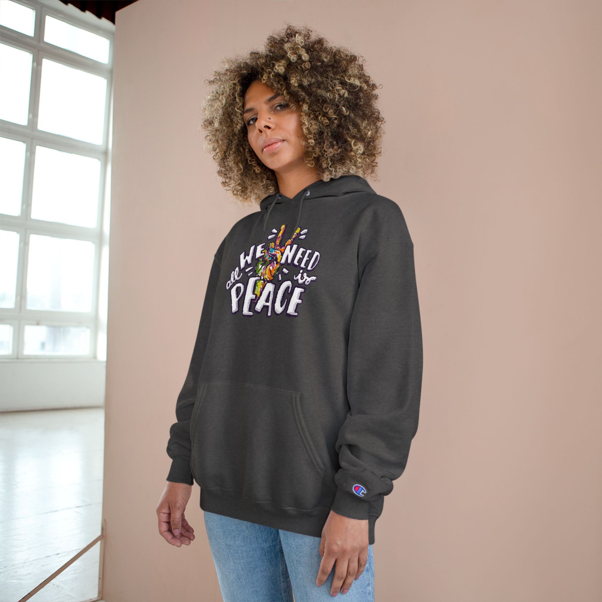 Hoodie — 'All We Need Is Peace' Graphic Pullover