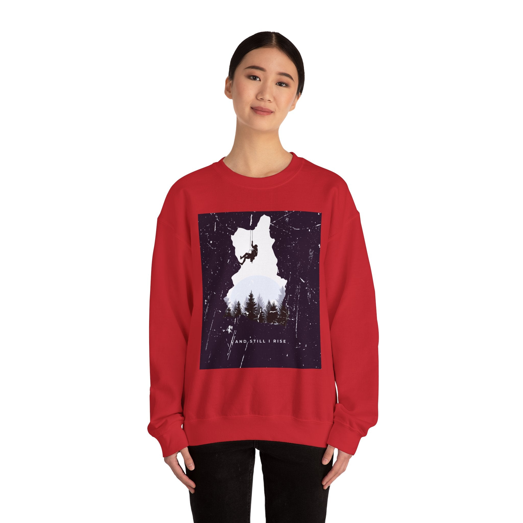 Climbing Silhouette Crewneck Sweatshirt — “Climb. Chill. Repeat.” Mountain Graphic
