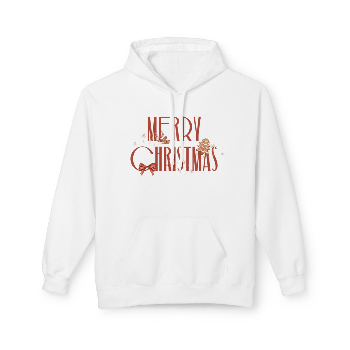 Merry Christmas Hoodie — Festive Red Script Holiday Pullover