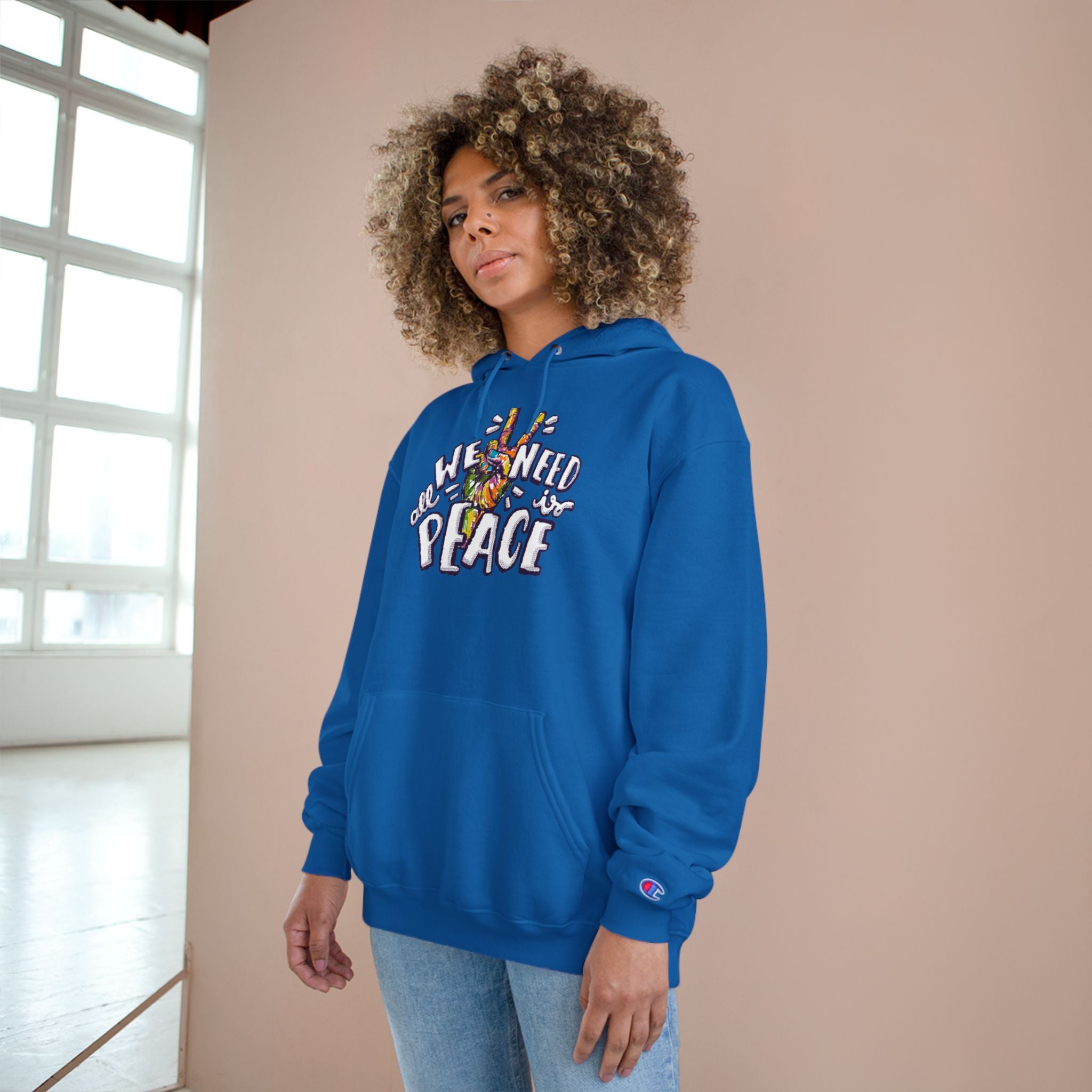 Hoodie — 'All We Need Is Peace' Graphic Pullover