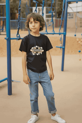 Boys Black Round Neck Half Sleeve Game Controller T-shirt - Drapelet