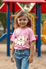 Girls Pink Round Neck Half Sleeve Perfect T-shirt - Drapelet