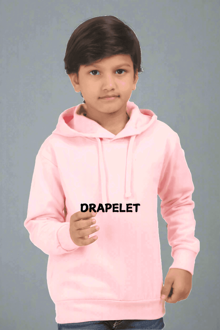 Kids Baby Pink Unisex Drapelet Hooded Sweatshirt - Drapelet