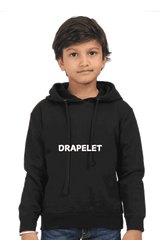 Kids Unisex Drapelet Black Hooded Sweatshirt - Drapelet
