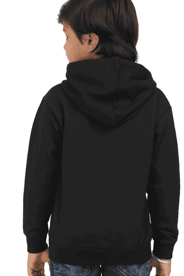 Kids Unisex Drapelet Black Hooded Sweatshirt - Drapelet