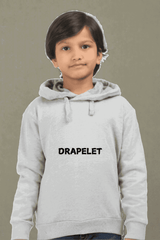 Kids Unisex Drapelet Grey Melange Hooded Sweatshirt - Drapelet