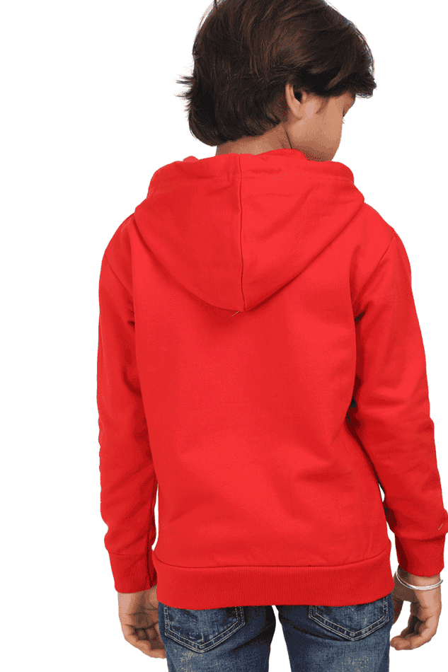 Kids Unisex Drapelet Red Hooded Sweatshirt - Drapelet