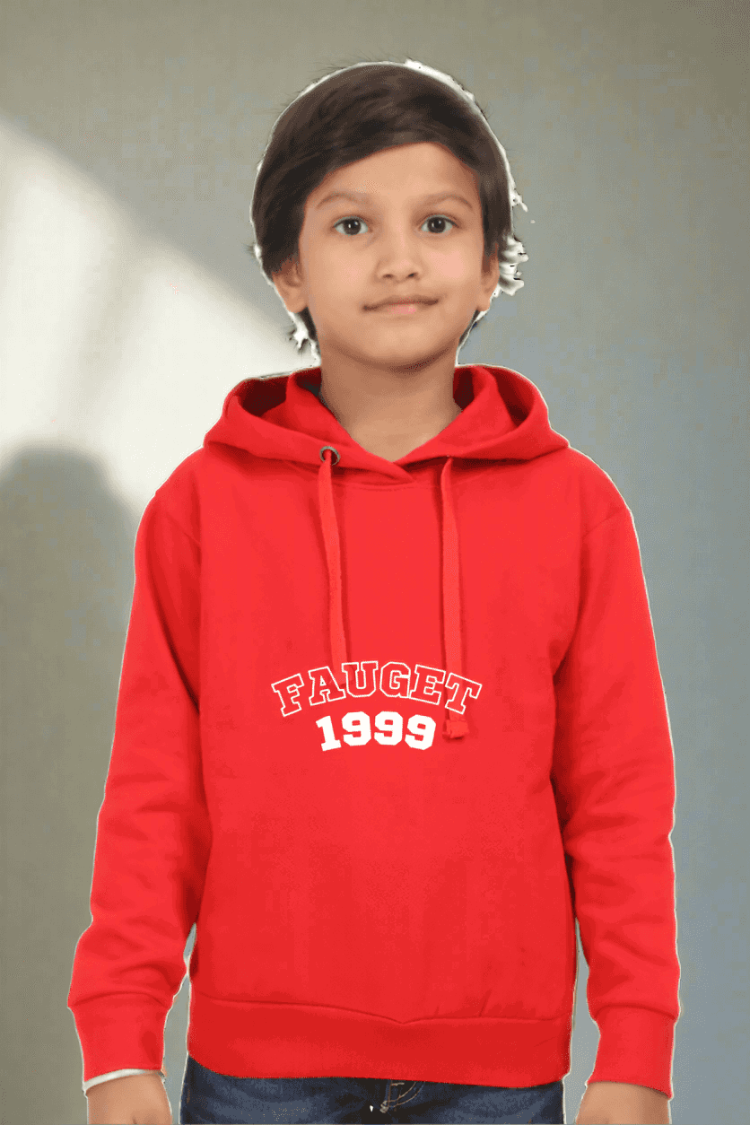 Kids Unisex Fauget 99 Red Hooded Sweatshirt - Drapelet