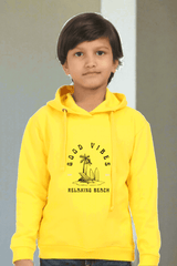 Kids Yellow Unisex Beach Vibes Hooded Sweatshirt - Drapelet