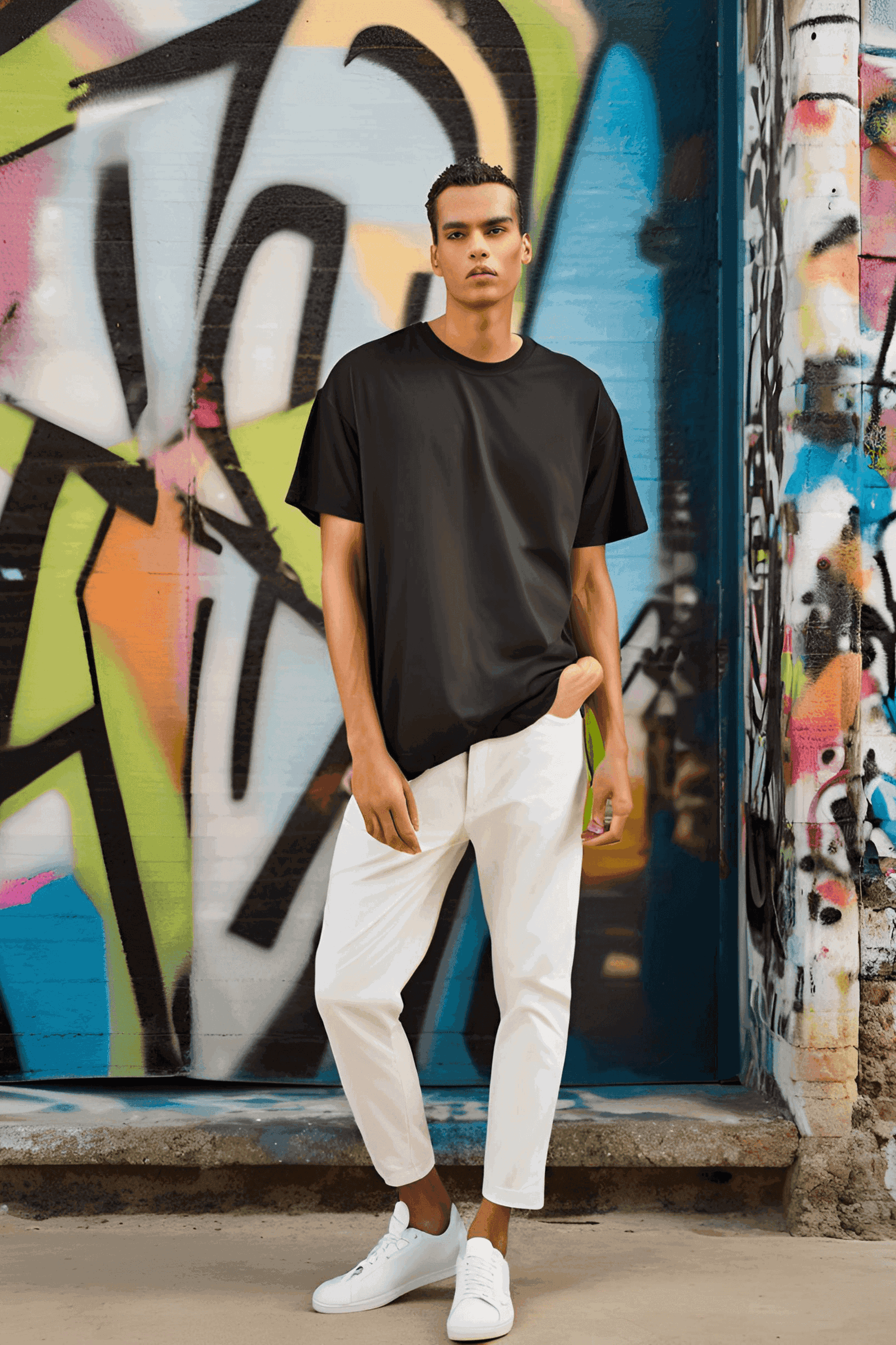 Unisex Black Oversized Plain T-Shirt - Drapelet