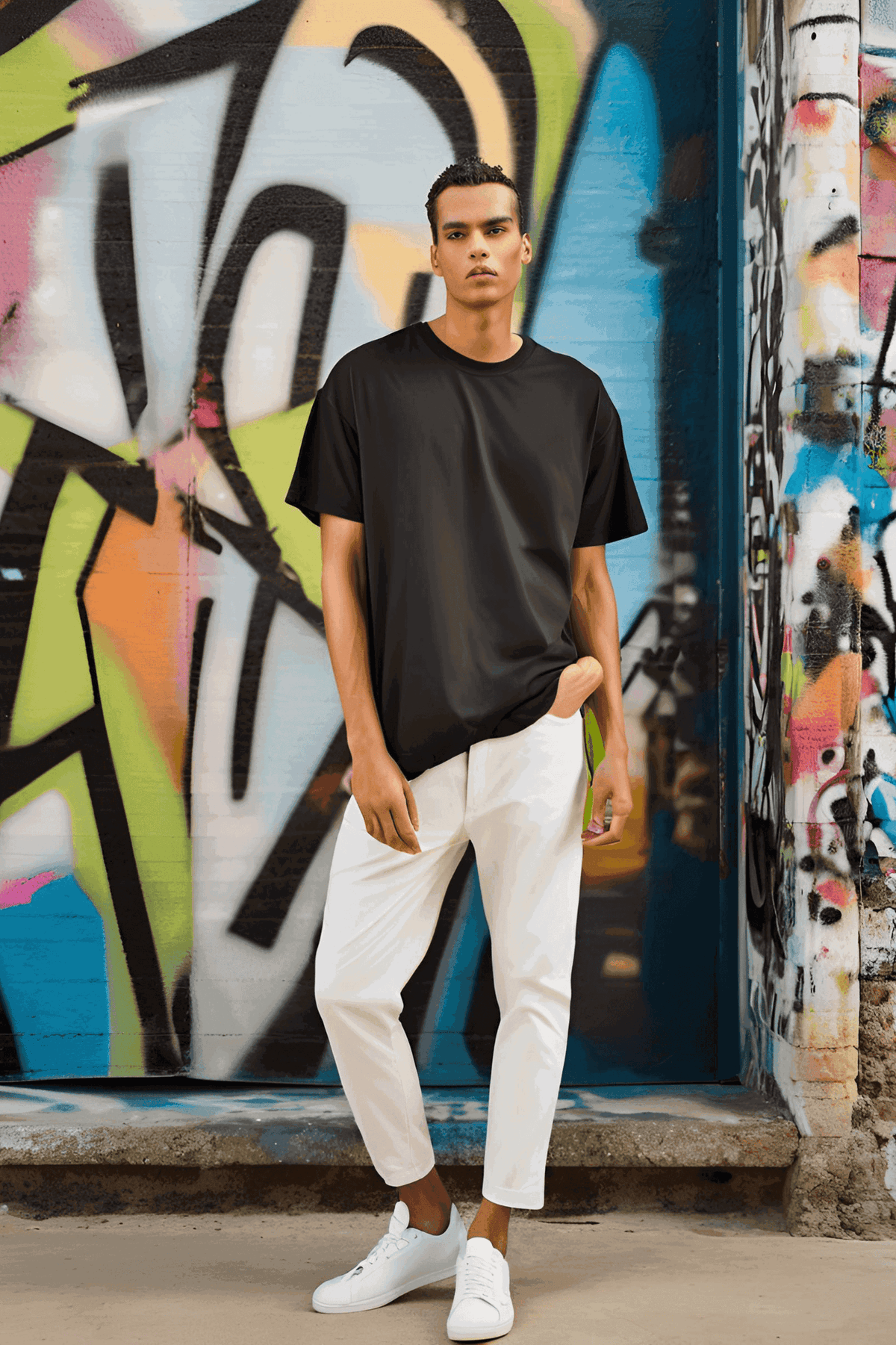 Unisex Black Oversized Plain T-Shirt - Drapelet