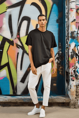Unisex Black Oversized Plain T-Shirt - Drapelet