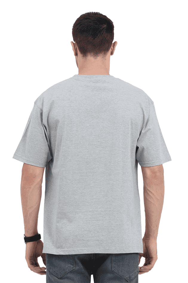 Unisex Grey Melange Oversized Standard T-Shirt - Drapelet