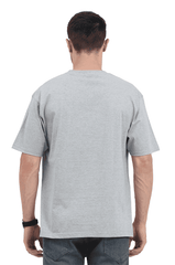 Unisex Grey Melange Oversized Standard T-Shirt - Drapelet