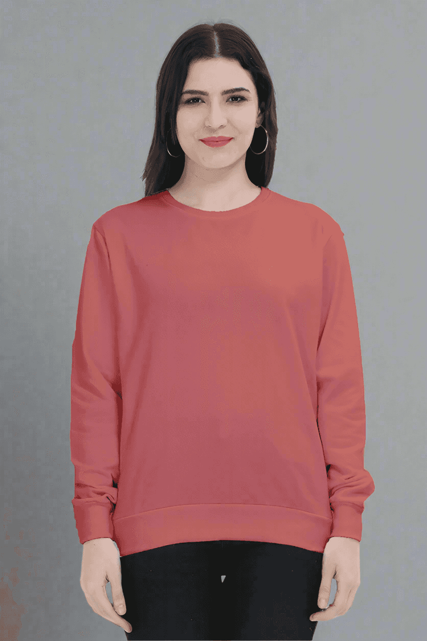 Unisex Plain Coral Sweatshirt - Drapelet