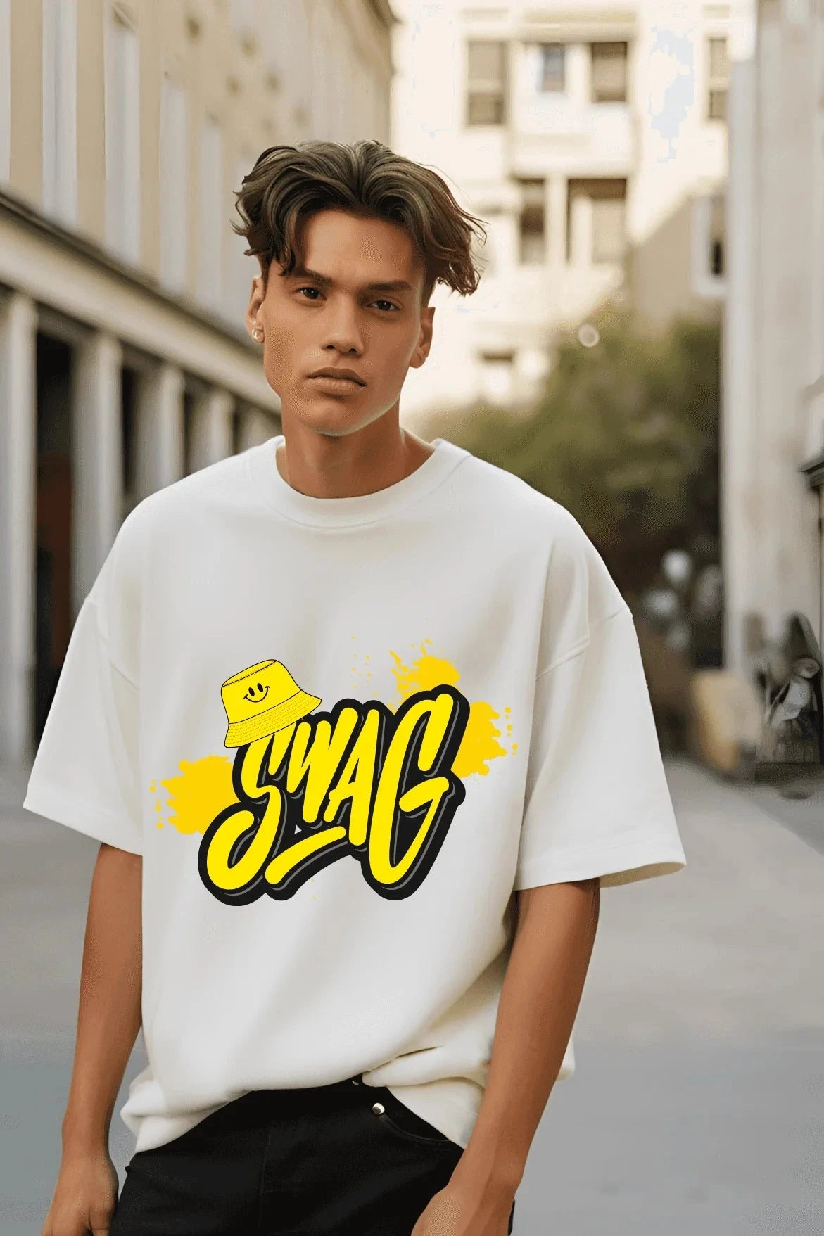 Unisex Swag Terry Cotton Oversized T-shirt - Drapelet