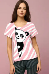 "Panda Peek" Half Sleeve T-Shirt