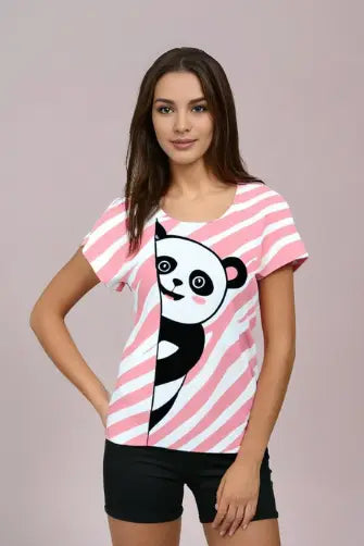"Panda Peek" Half Sleeve Tshirt