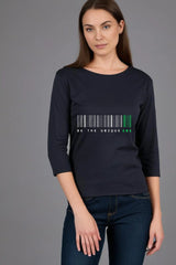 Women's Black Round Neck Full Sleeve Be Unique T-shirt