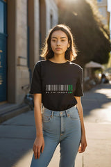 Women's Black Round Neck Half Sleeve Be Unique T-shirt