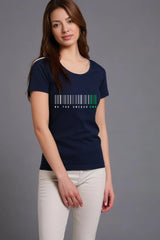 Women's Navy-Blue Round Neck Half Sleeve Be Unique T-shirt