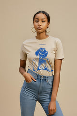 Women's Sketch Woman Portrait Half Sleeve T-shirt