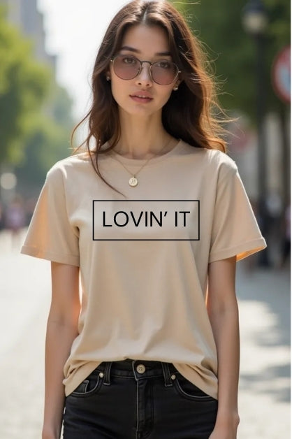 Women's "Lovin' IT" Graphics Half Sleeve T-Shirt