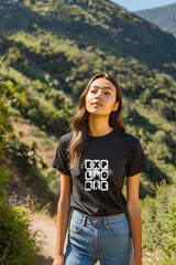 Women's Hiker &amp; Trees Design Half Sleeve T-shirt