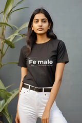 Women's Female Power Black Half Sleeve T-shirt