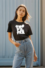 Women's Raw&Real Black Half Sleeve T-shirt