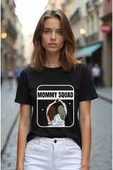 Women's "Mommy Squad" Graphic Half Sleeve T-Shirt