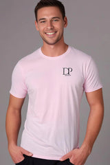Men's Light Baby Pink Round Neck Half Sleeve Classic T-shirt