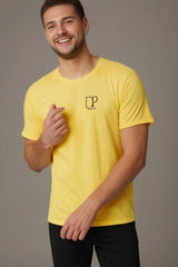 Men's Yellow Round Neck Half Sleeve Classic T-shirt