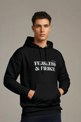 Men's Fearless Black Oversized Hooded Sweatshirt