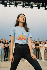 Women's Stay Groovy SkyBlue Half Sleeve T-shirt