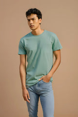 Men's Jade Round Neck Half Sleeve Plain T-shirt